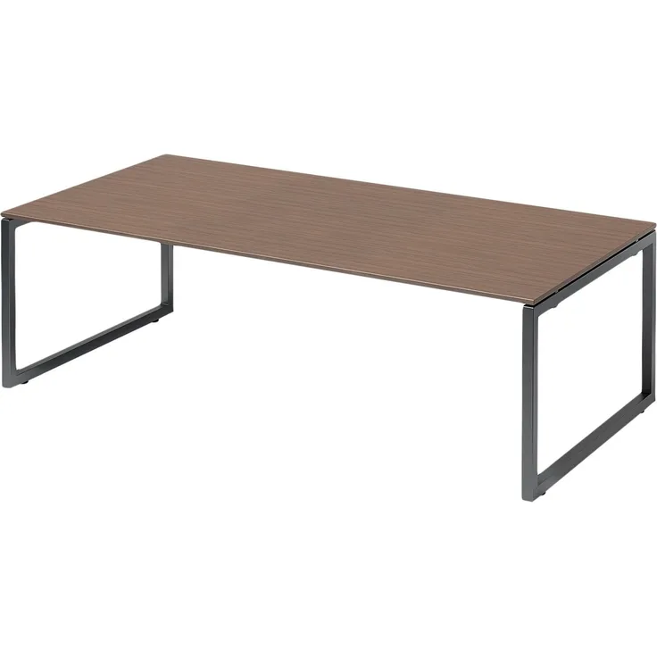 BISLEY Cito Chefarbeitsplatz/Konferenztisch, 740 mm höhenfixes O-Gestell, Metall, Wn334 Dekor Nußbaum, Gestell Anthrazitgrau, 120 x 240 x 74 cm