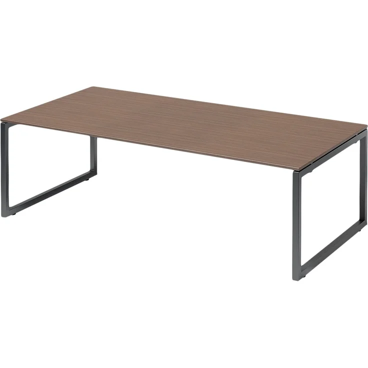 BISLEY Cito Chefarbeitsplatz/Konferenztisch, 740 mm höhenfixes O-Gestell, Metall, Wn334 Dekor Nußbaum, Gestell Anthrazitgrau, 120 x 240 x 74 cm