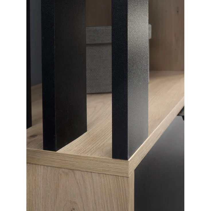 AX LIVING Garderobe Flur Milanoir 100 cm Spiegel Artisan Eiche/Schwarz – Bild 8
