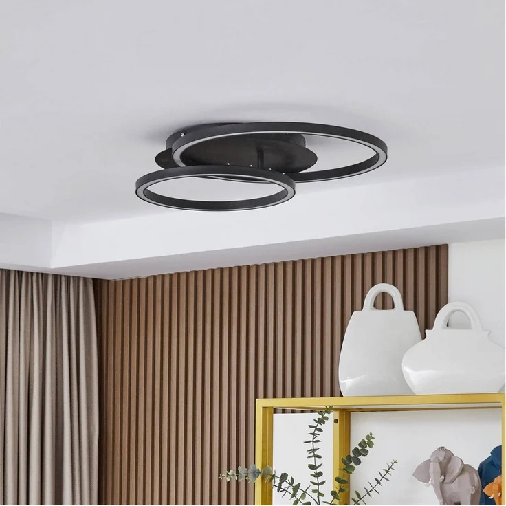 Lucande Deckenleuchten Tjado, LED, Metall, Schwarz warmweiß IP20, LED 25 W gesamt, warmweiß – Bild 2