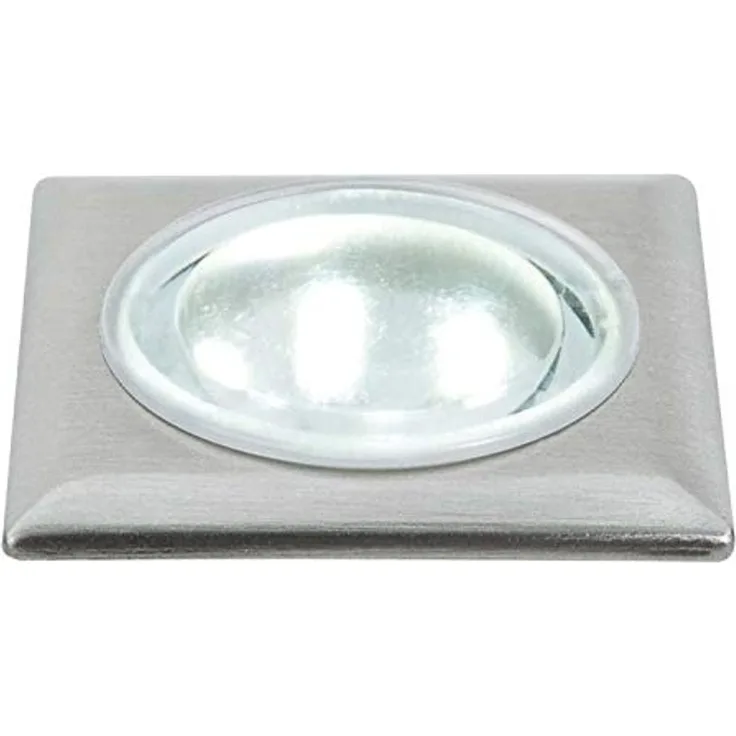 Nice Price Mini Einbauleuchten LED eckig 5x0,5W 3,6VA 230/12V 35x35mm Eisen gebürstet/ Metall