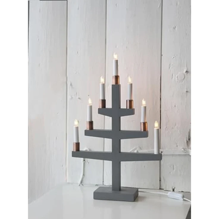 Star 7-flammig Material: Eiche, Frabe: grau, ca. 54x34 cm, 212-01 – Bild 2