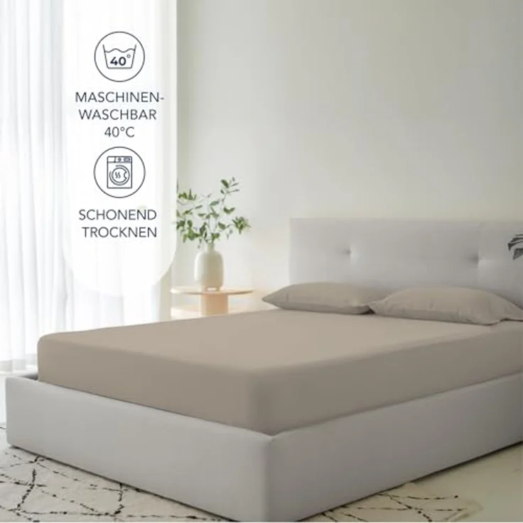 Dreamzie Spannbettlaken 90x200 cm - 35 cm Tiefe Tasche - 100% Mikrofaser Bettlaken - Leinen, Schadstoffgeprüft(Oeko TEX), Bettlaken mit Gummizug – Bild 6