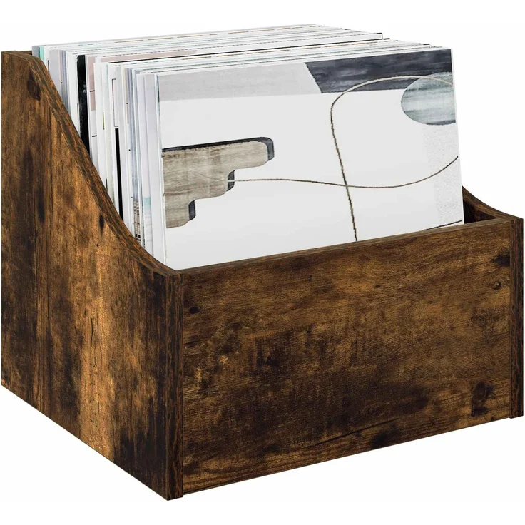 vidaXL LP Plattenbox 2 stk. Räuchereiche 37 x 33 x 32 cm Holzwerkstoff 8012771 – Bild 3