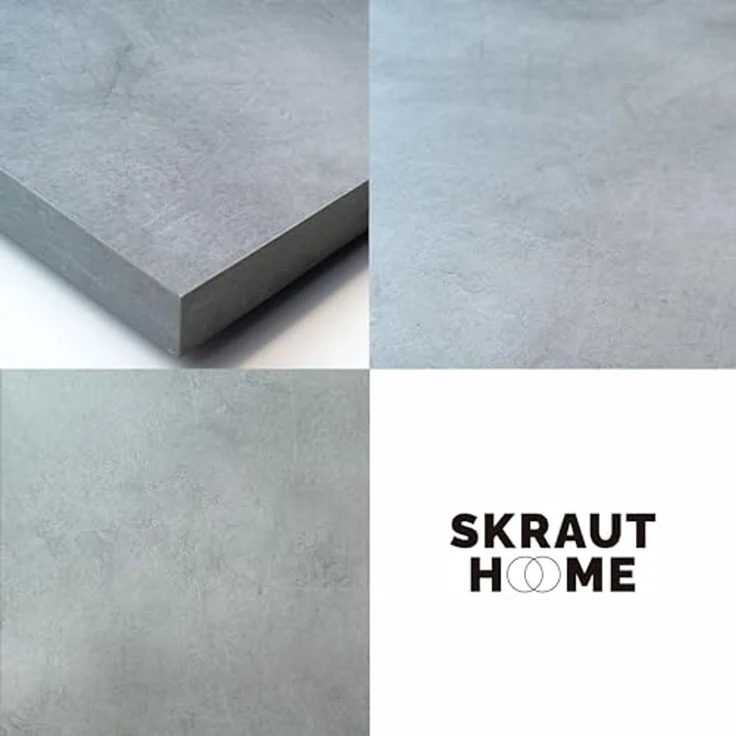 Skraut Home | Esszimmertisch | Küchentisch, Esstisch | 140 | Für 6 Gäste | Hölzerne Beine | Moderner Stil | Zement – Bild 4