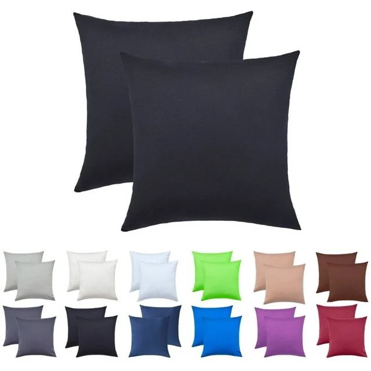 NatureMark 2er Pack Jersey Kissenbezug Kissenhülle Kissenbezüge Seitenschläferkissen Nackenkissen viele Größen und Farben ÖKO-TEX (40x60 cm (Nackenkissen geeignet), Schwarz) – Bild 4