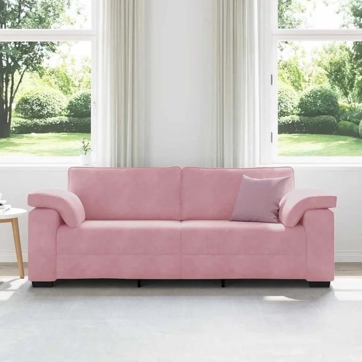 vidaXL 3-Sitzer-Sofa Rosa 220x77x82 cm Samt 4105280 – Bild 2