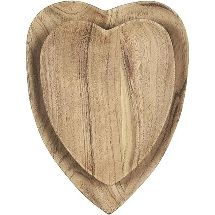 2er Set Holzschalen Herzfömig Holzschale Schale Herzform Ib Laursen 17058-00