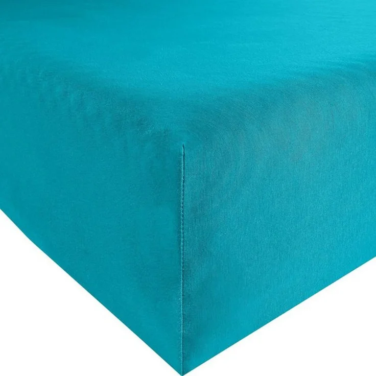 Erwin Müller 'Freising' Spannbettlaken, Gummizug: Rundumgummi, 1 Stück, Elasthan-Jersey-Stretch Uni, Türkis, Spannbettlaken | 80x200 - 80x220 cm – Bild 4