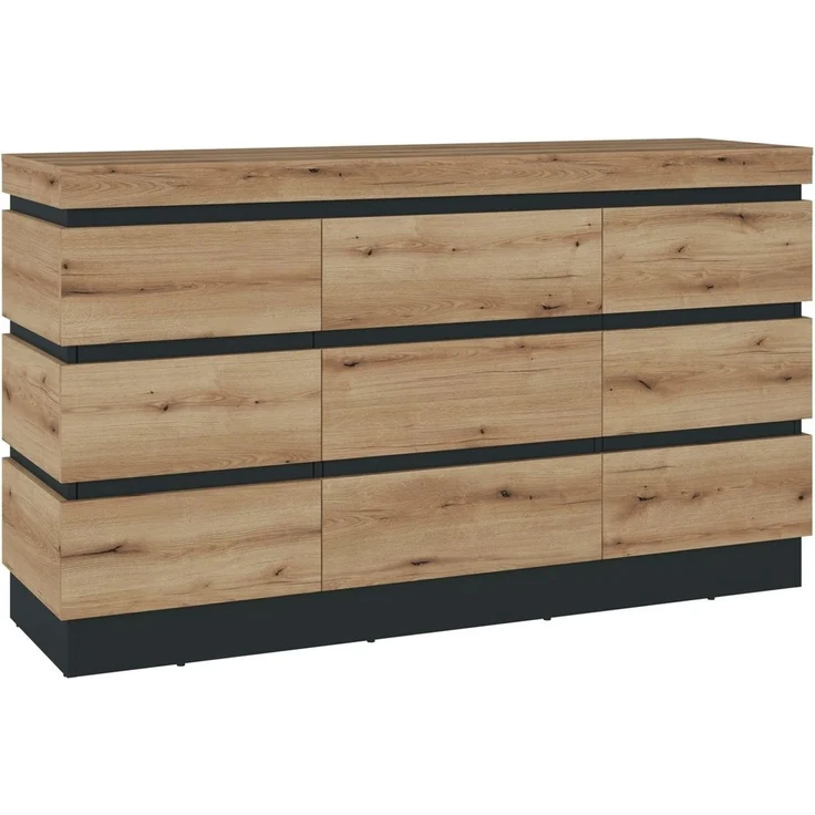 Sideboard >CORTE< in Coast Evoke Eiche Dekor/Kosmos Grau - 160,8x92,5x45cm (BxHxT) – Bild 1