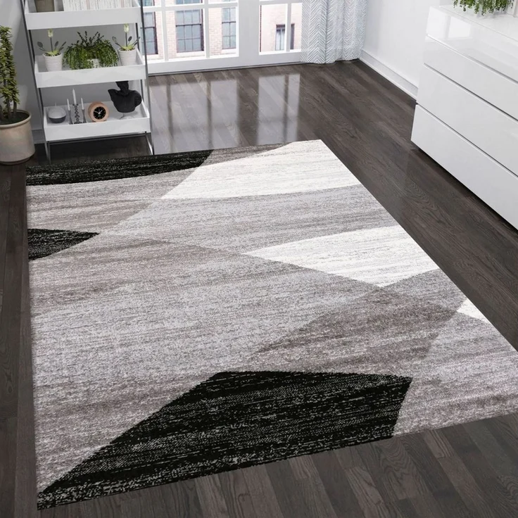 Vimoda Läufer Wohnzimmer Teppich Kurzflor, geometrisches Look, Rechteckig, Höhe: 5 mm, Läufer Moderner Meliert Muster für Küche und Schlafzimmer – Bild 2