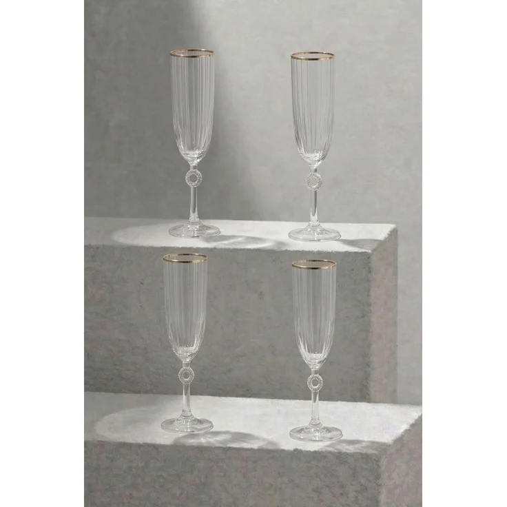 Hermia Concept 'Elite Gold 150 - Gold' Gläser-Set (4-teilig), Gold, 5,2 x 5,2 x 21 cm, 150 ml – Bild 3