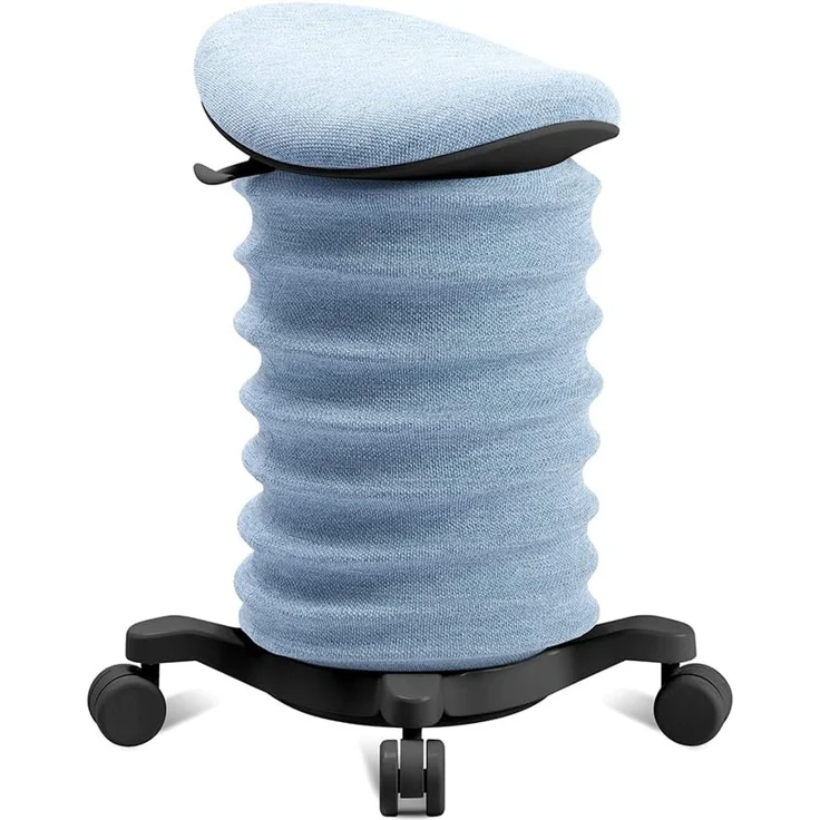 TOPSTAR Sitness 4D mit Rollen AGR-Zertifiziert Dynamischer Sitzhocker schwarz - blau, ergonomischer Bürohocker - höhenverstellbar - stärkt den Rücken - entlastet die Bandscheiben – Bild 1