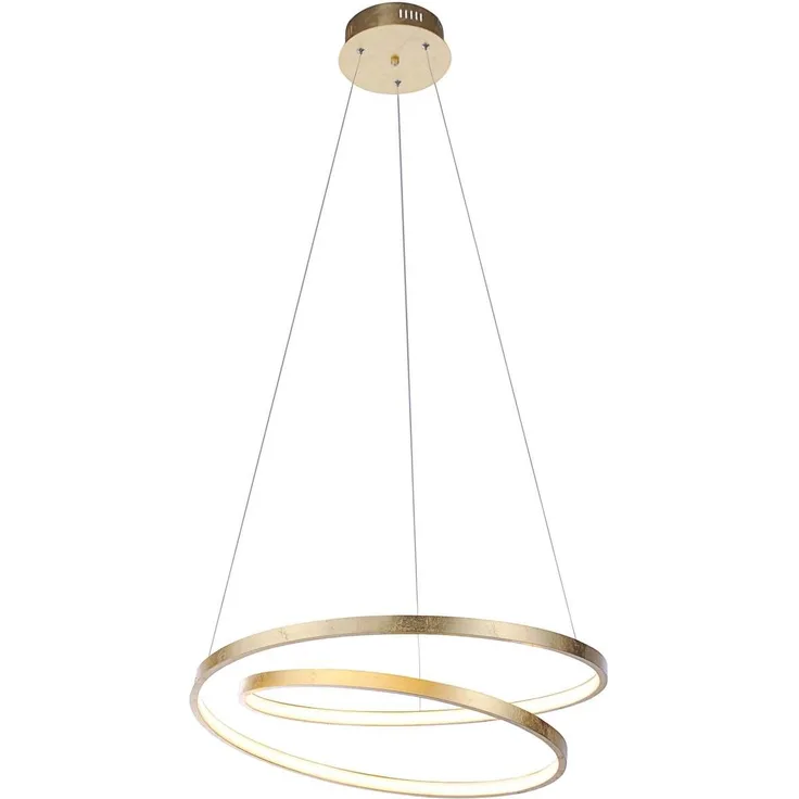 Paul Neuhaus LED-Pendelleuchte, gold, geschwungener Leuchtring, Dimmfunktion, modern, 30W, 4000lm (2472-12)