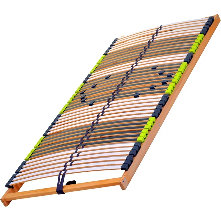 DaMi Lattenrost Relax 80x200 cm – 7 Zonen Lattenrahmen aus Buche mit 6-Fach Härteverstellung – Starr