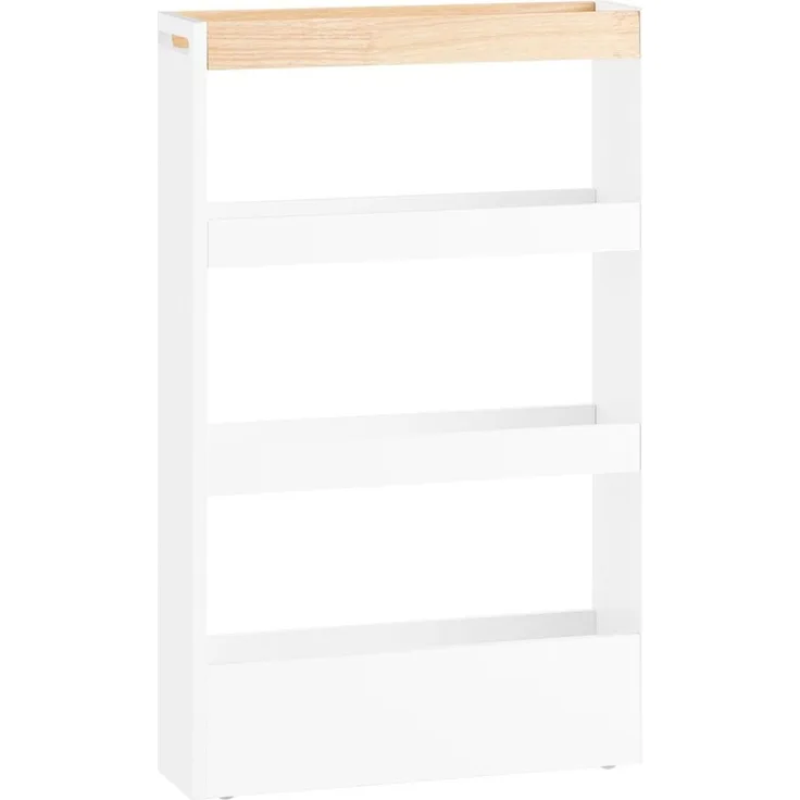 SoBuy NSR12-W Küchenwagen, MDF, Lackiert, Weiß, 50 x 80 x 15 cm