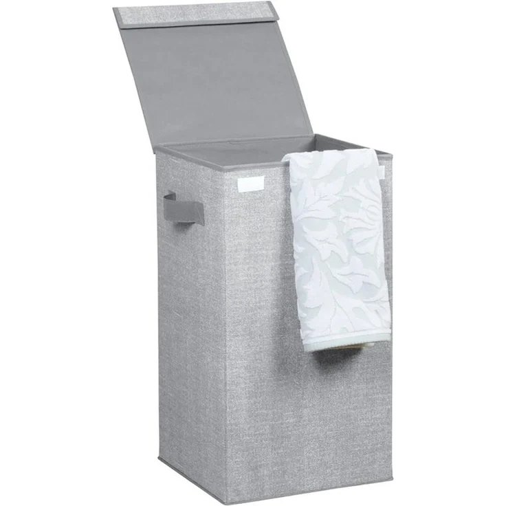 mDesign Wäschekorb Wäschetruhe Wäschebox Deckel Griffe faltbar 2er Set Grau – Bild 8