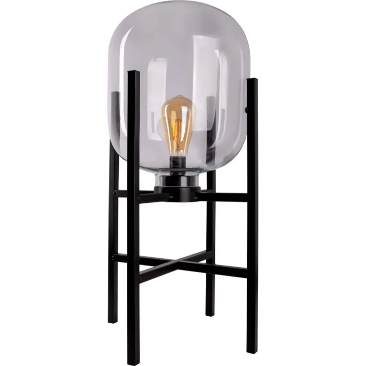 Näve Akku-Außenleuchte Lora 58 cm schwarz/transparent warmweiß