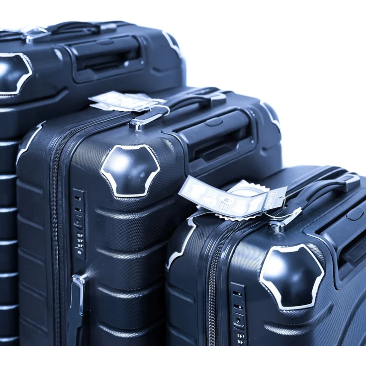 3 Tlg. Reisekoffer- Set mit 4 Räder 360° drehbar, Hartschale mit Kantenschutz Blau – Bild 3