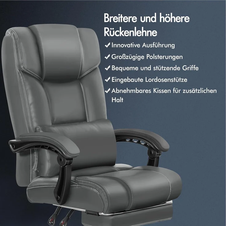 ALFORDSON Bürostuhl ergonomisch Hochlehner 150° Liegeposition Netzgewebe Rollen – Bild 3