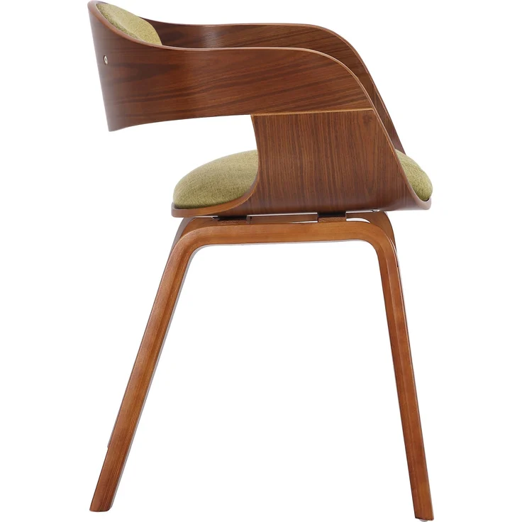 DELUKE® Besucherstuhl LONDON Stoff - 73x49x46cm, Walnuss/Hellgrün Stoff Holz Gestell Konferenzstuhl Wartezimmerstuhl – Bild 4