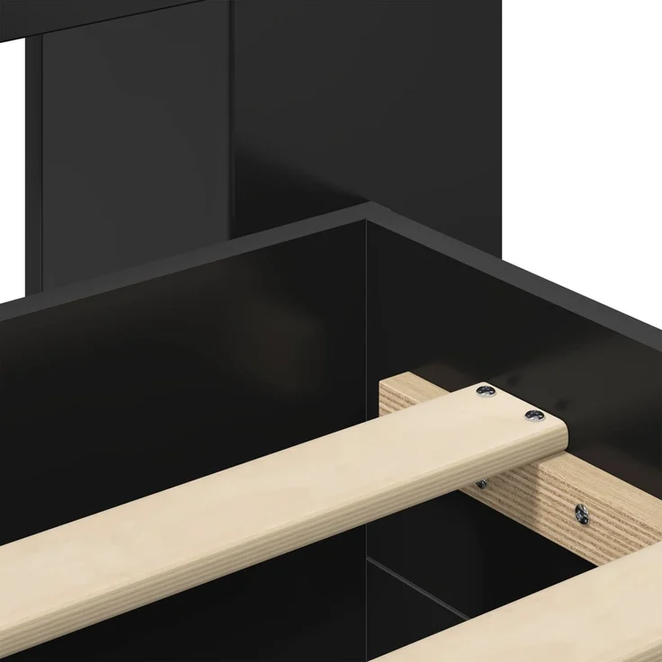 vidaXL Bettgestell mit Stauraum und Kopfteil Schwarz 75 x 190 cm 3433991 – Bild 8