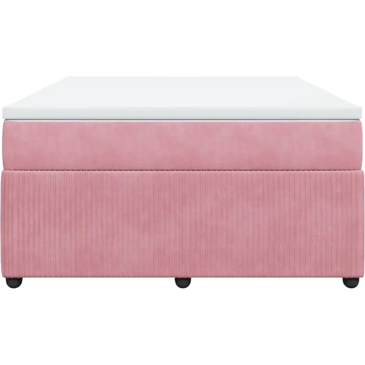 vidaXL Boxspringbett mit Matratze Rosa 140x200 cm Samt 3285649 – Bild 4