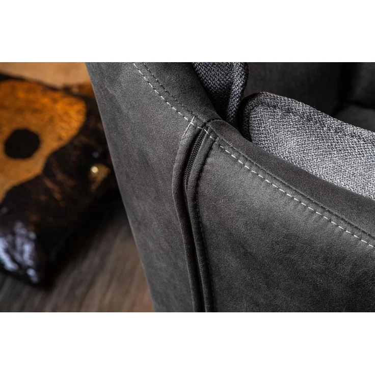 riess-ambiente Armlehnstuhl MR. LOUNGER hellbraun – Microfaser, mit Armlehne, Metall-Beine, 180° drehbar mit Rückholmechanik – ideal für Esszimmer oder Büro – Bild 8