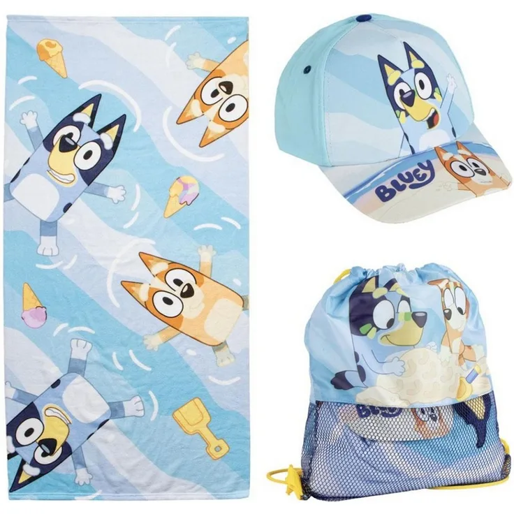 Bluey Handtuch-Set für Kinder – Mehrteiliges Set im Aufbewahrungsbeutel