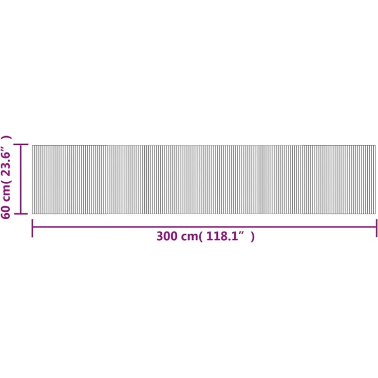 vidaXL Teppich Rechteckig Hell Natur 60x300 cm Bambus 376723 – Bild 8