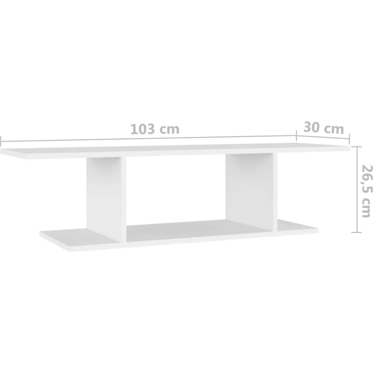 TV-Wandschrank, TV Hängeboard Hängeschrank Weiß 103x30x26,5 cm – Bild 6