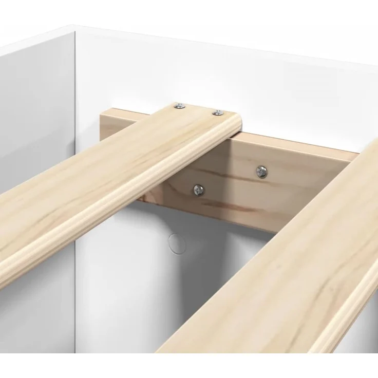 vidaXL Bettgestell mit Kopfteil ohne Matratze Weiß 120x190 cm 3295604 – Bild 8
