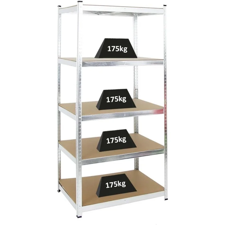 PROREGAL Schwerlastregal Ragnar für Gesamtlast 875kg Maße: 180 x 90 x 60 Verzinkt, Kellerregal, Steckregal, Garagenregal, Lagerregal
