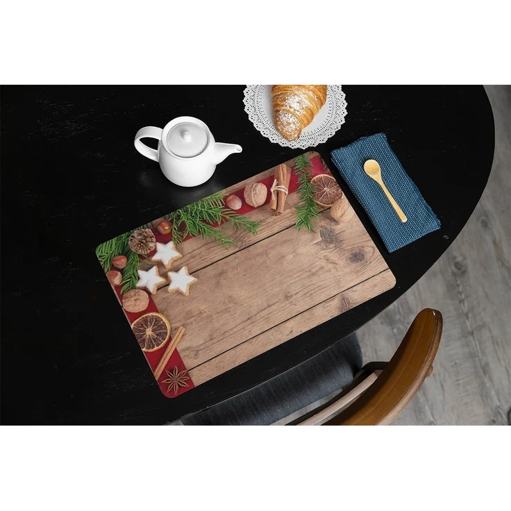 matches21 HOME & HOBBY Platzset Abwaschbare Tischsets 6er Set Weihnachten Gewürze & Holz-Optik, (6-St), Platzsets als Tisch-Untersetzer und Tisch-Deko für Esstisch Teller – Bild 3