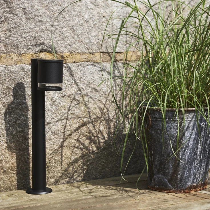 Solar Wegeleuchte ,Vienna', LED Leuchtpfosten mit Dämmerungssensor, schwarz, H 50cm – Bild 3