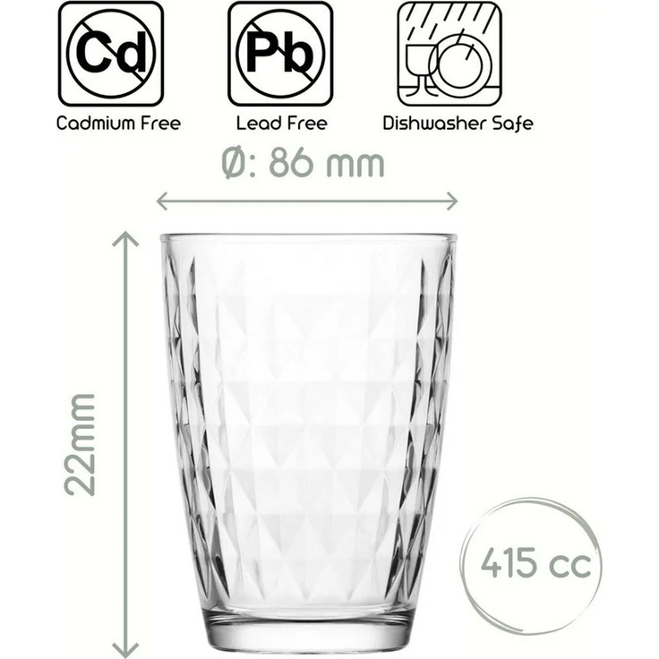 LAV Gläser-Set Artemis Longdrinkglas, 6-tlg, Glas, 6er Set, 415ml, Perfekt für Cocktails, Longdrinks und Softdrinks. – Bild 2