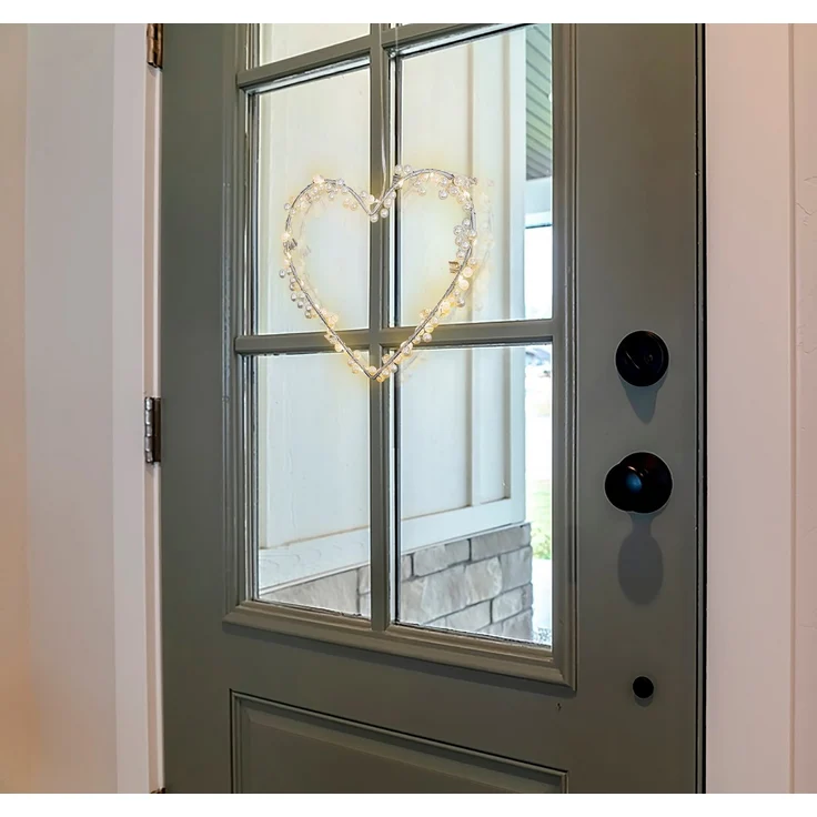 COZY HOME LED-Lichterkette Lichterketten Herz Lichterkranz LED Herz mit Stecker warmweiß Fenster – Bild 3