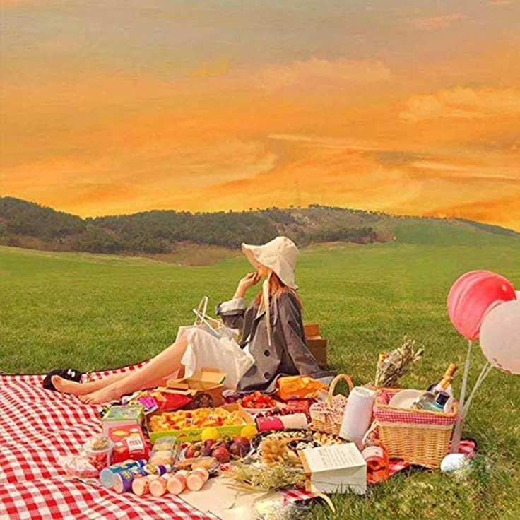 Picknickdecke wasserdicht waschbar Rot 200 x 300 cm (Rechteckig) – Bild 7