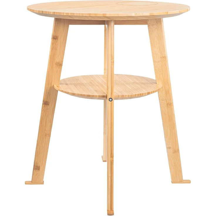 kamelshopping Beistelltisch Beistelltisch aus Bambus-Holz mit Qi Ladestation für Handys, max 10 Watt ohne Netzteil, rund oder eckig, ca. 48 cm hoch – Bild 4
