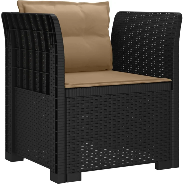 vidaXL 1-Sitzer Sessel mit Kissen Rattan-Look PP Anthrazit 8011870 – Bild 2