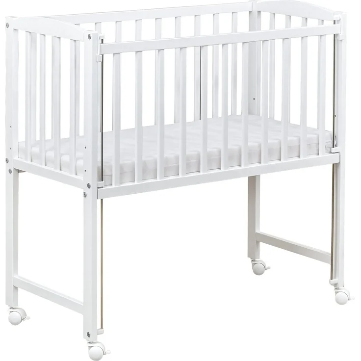 Baby-Delux Beistellbett Babybett Waffelpique Bärchen Blau, Stillbett 90x40 weiß höhenverstellbar, Matratze inkl. komplett Set – Bild 2