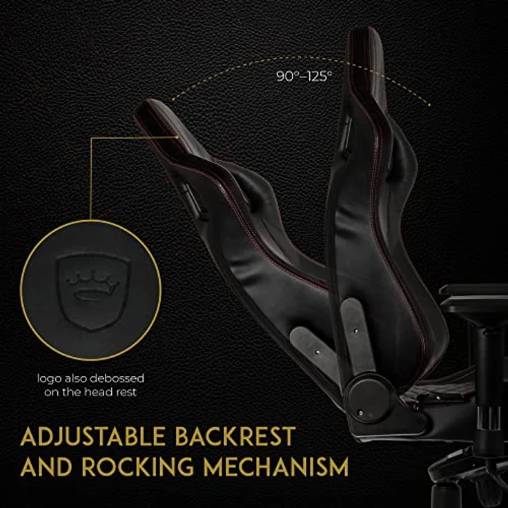 noblechairs Epic Gaming Stuhl - Bürostuhl - Schreibtischstuhl - PU-Kunstleder - Inklusive Kissen - Schwarz/Rot – Bild 6