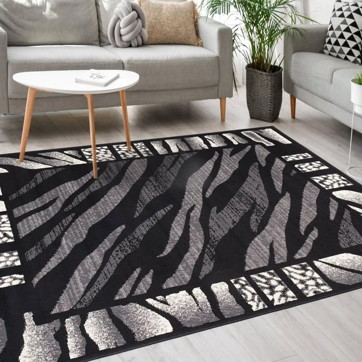 Mazovia Designteppich Modern Teppich Kurzflor Wohnzimmerteppich Robust und pflegeleicht GRAU, 60 x 100 cm, Fußbodenheizung,Allergiker geeignet,Farbecht,Pflegeleicht,Geometrisch
