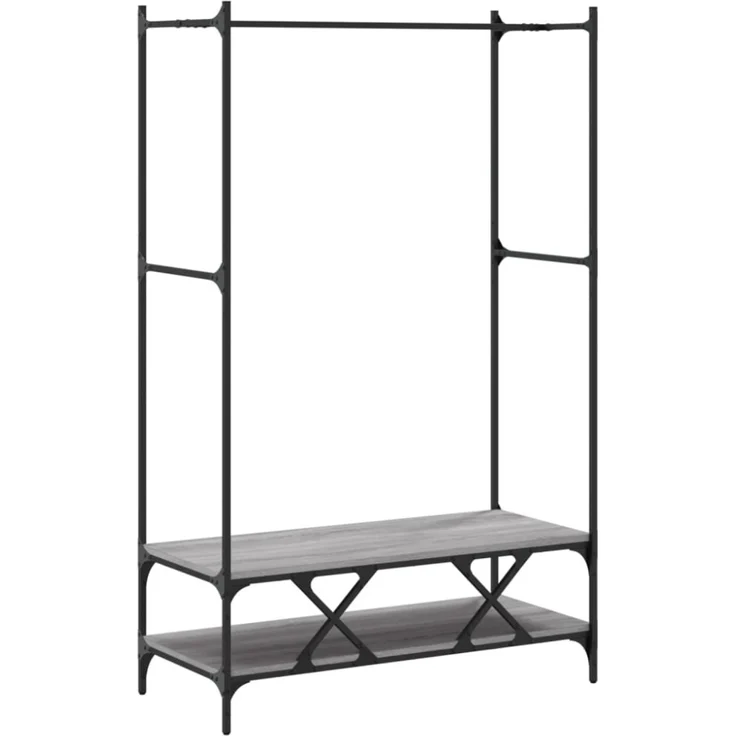 vidaXL Kleiderständer mit Ablagen Grau Sonoma Holzwerkstoff 834203 – Bild 6