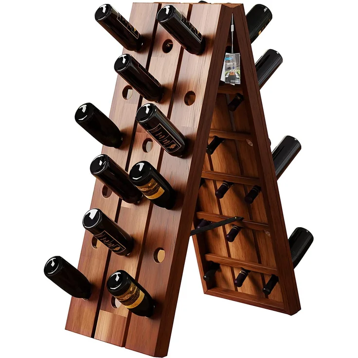 Casaria Weinregal Rüttelpult Weinständer, Akazie Holz, 87 x 39 x 55 cm – Bild 1