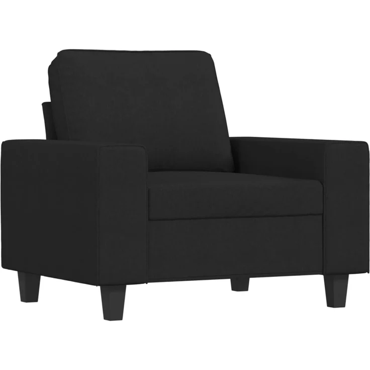 vidaXL Sessel mit Hocker Schwarz 60 cm Stoff 3201147 – Bild 2