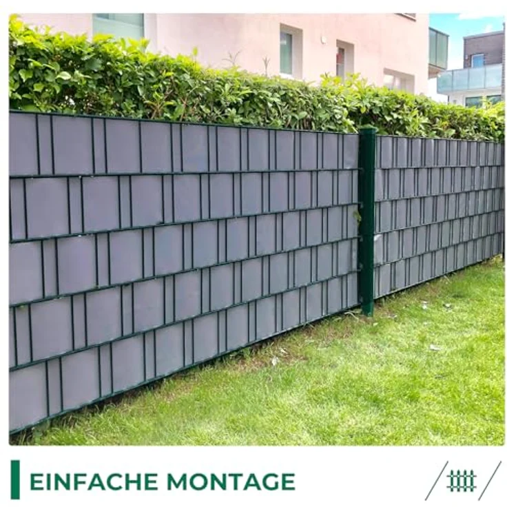 Sichtschutzstreifen Zaun 35 m x 19 cm inkl. 20 Clips, Sichtschutz Zaunfolie PVC Sichtschutzstreifen Doppelstabmatten für Gartenzaun, Balkon/Diverse Farben-2PCS – Bild 7