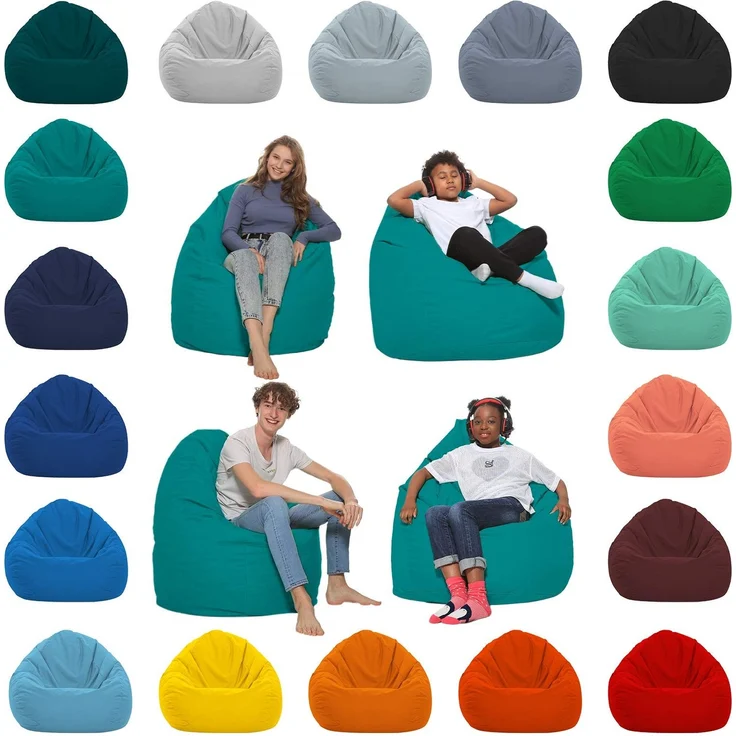 HomeIdeal - Sitzsack XXL Bodenkissen für Erwachsene & Kinder - Geeignet für Gaming oder Entspannen - Indoor wie Outdoor da er Wasserfest ist - mit EPS Perlen, Farbe:Türkis, Größe:XXL