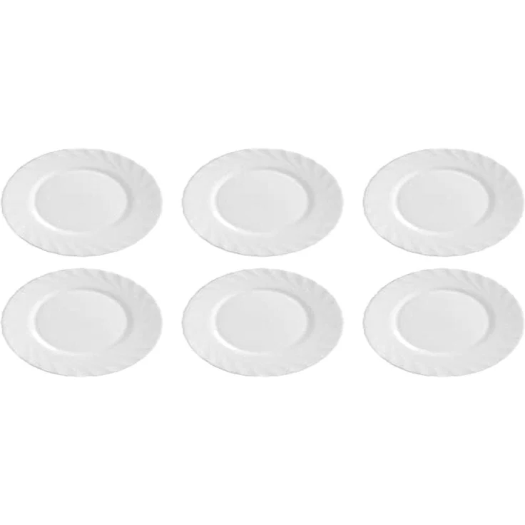 Arcoroc Frühstücksteller Arcoroc Trianon White Teller flach 19.5 cm 6er Set – Bild 1