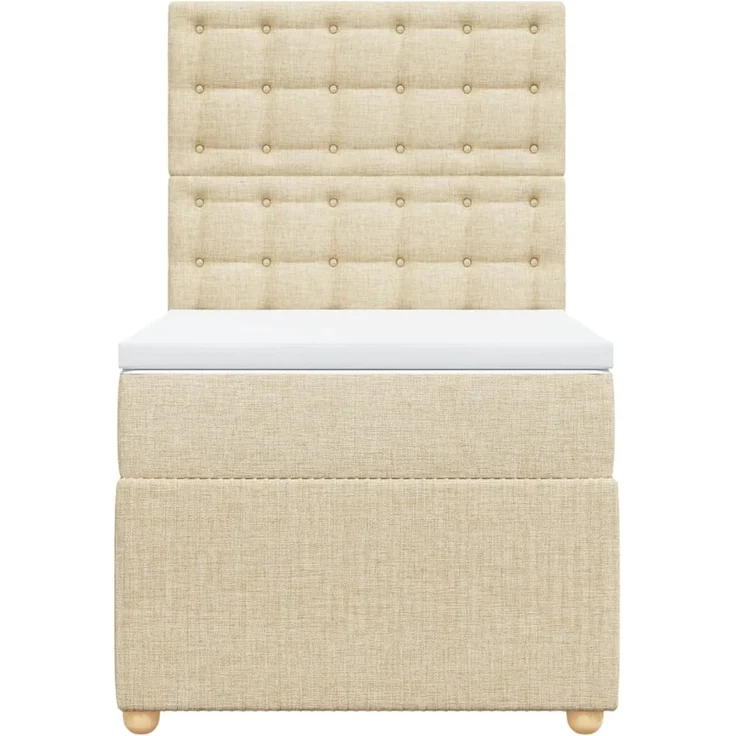 vidaXL Boxspringbett mit Matratze Creme 90x200 cm Stoff 3294258 – Bild 6